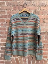 Vintage Polo Ralph Lauren Men's Fair Isle Sweater, Sz Medium Wool