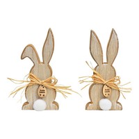 Hasenpaar Deko Ostern Natur 17Cm Osterdeko Tischdeko FrüHling Landhaus Stil