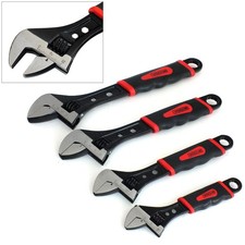 Heavy Duty Adjustable Wrench Spanner Black Steel Set 6" 8" 10" 12" Voche (4PC)
