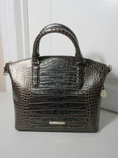 NWT BRAHMIN MEDIUM DUXBURY SATCHEL   GREEN/BROWN ASSORTED        NEW