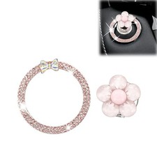 Push Start Button Cover, Flower Car Accessories, Pink Car Decor   Accessories
