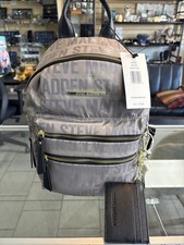 Steve Madden Prep Logo Smokey Brown Ladies Zipper Backpack Small BRAND NEW