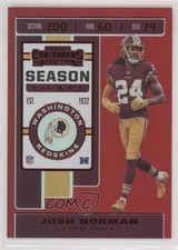 2019 Panini Contenders Season Ticket FOTL FOTL Red Zone Josh Norman #61 0x1