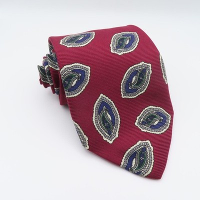 Robert Talbott Tie Silk Mens Red Blue Paisley 3.5'' 57'' Long Italy