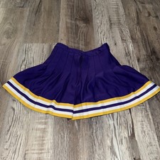 Vintage Varsity Spirit Fashions Skirt Purple/White/Yellow SZ 4  4 