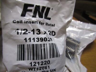(12) 1/2-13 x 1.5D UNC 18-8 S/S Free Running Wire Insert