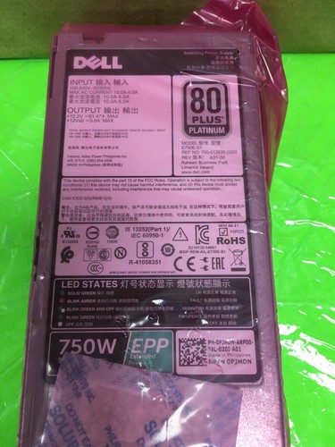 OPEN BOX! DELL PowerEdge 750W E750E-S1 Switching Power Supply PJMDN - Picture 4 of 4