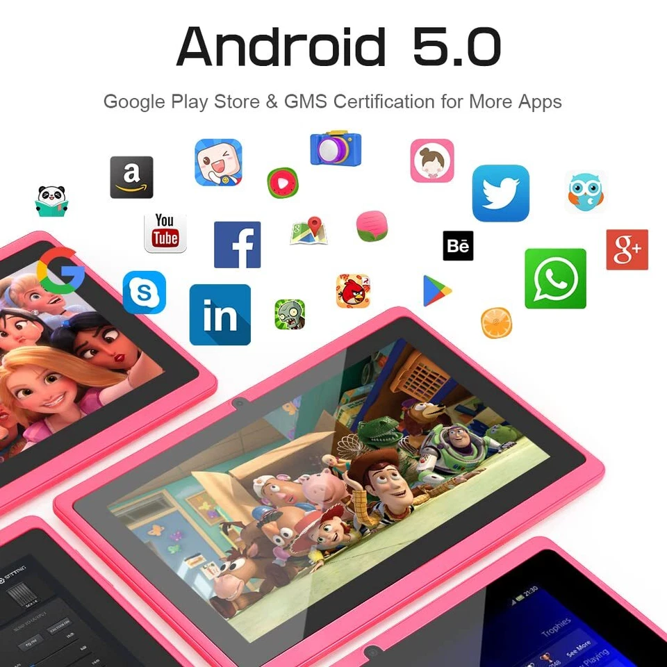 7 Pouces Tablette Tactile Android 5.0 Quad Core Tablet PC 1Go RAM 8Go ROM Dou... - Photo 2/4