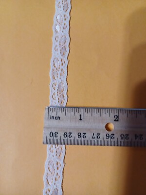 White flat lace 20 yards 1/2'' - Free US shipping  **CLEARANCE**