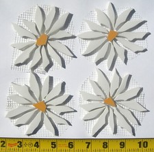 4" White Daisy Flowers Broken Cut China Plate Mosaic Tile Set