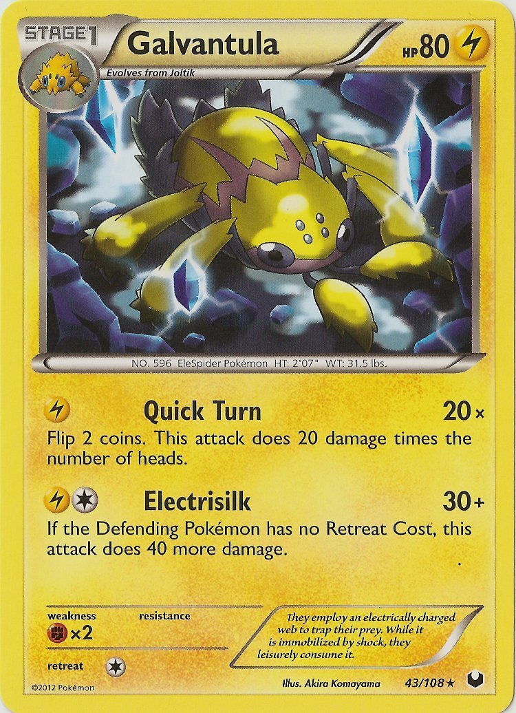 Pokemon - Galvantula - 43/108 - Rare - BW - Dark Explorers - NM
