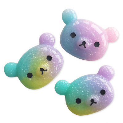 3 Stck. Teddybär Köpfe Harz Flatback Cabochon Verzierungen Sammelalbum Kawaii 
