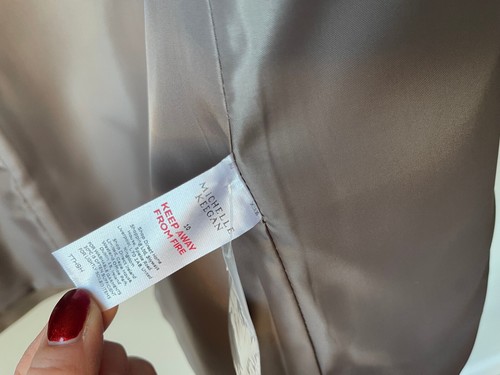 Michelle Keegan Blazer Jacket Taupe Grey Single Breasted Longline UK 12 - BNWT - Picture 9 of 9