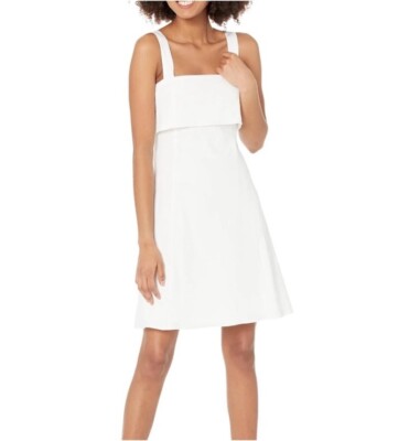 theory a line mini dress in checked linen blend Theory A-Line Mini Dress in Checked Linen-Blend