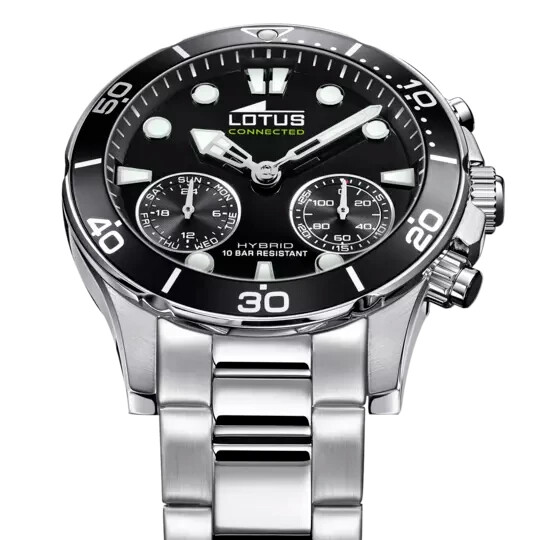 Lotus Hybrid 188002 Men Stainless Black Chrono Dial Connected