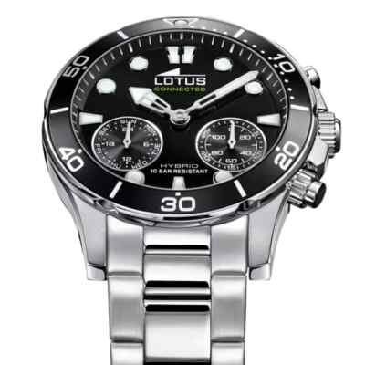 Lotus Hybrid 188002 Men Stainless Black Chrono Dial Connected