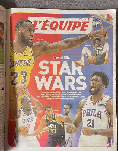 Journal L'Equipe 22 Octobre 2019 Supplément NBA reprise | eBay