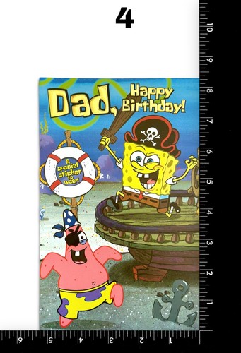Spongebob BIRTHDAY Card & Sticker FOR BEST DAD LAND OR SEA by American Greetings - Picture 4 of 6