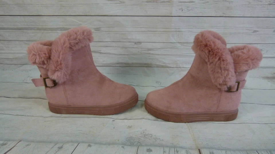 Botas de bambú para mujer de piel sintética color rosa Foto 4 de 4