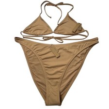 SKIMS Swim Micro Triangle Top  Cheeky Tanga Bottom Bikini Set Ochre 3x