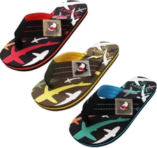 Norty Boy's Shark Flip Flop Thong Sandal Perfect for the Beach, Pool or Everyday