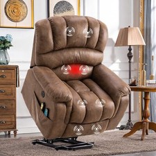 Oversized Electric Power Lift Recliner Chair Wide Recliners for Big Tall Brown