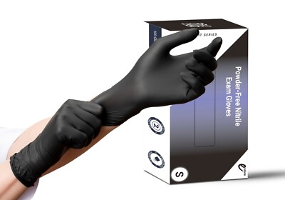 Starlight Series Black Powder-Free Nitrile Exam Gloves Latex-Free Stretch Glove