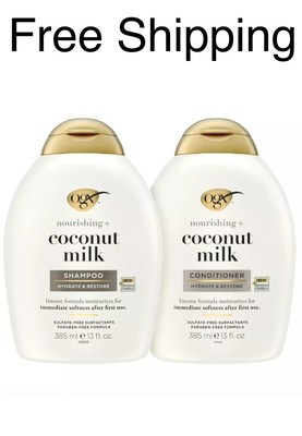 OGX Nourishing  Coconut Milk Shampoo  Conditioner Set 13oz Full Size FreeShip