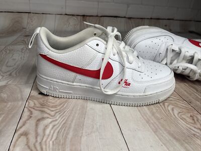 Junior Nike Air Force 1 Low White University Red CZ4203-100 US 6.5Y | eBay