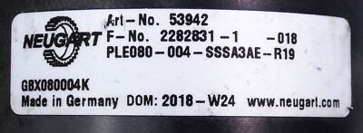Neugart PLE080-004-SSSA3AE-R19 53942 i=4 Transmission -used-