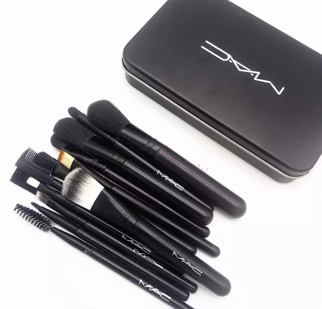 Mac Makeup Brush Set Brush Twelve Iron Box Eyeshadow Foundation Brush Gifts
