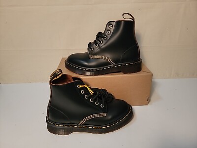 DR.MARTEN MEN'S 101 ARC 6-EYE SMOOTH LEATHER BLACK ANKLE BOOTS