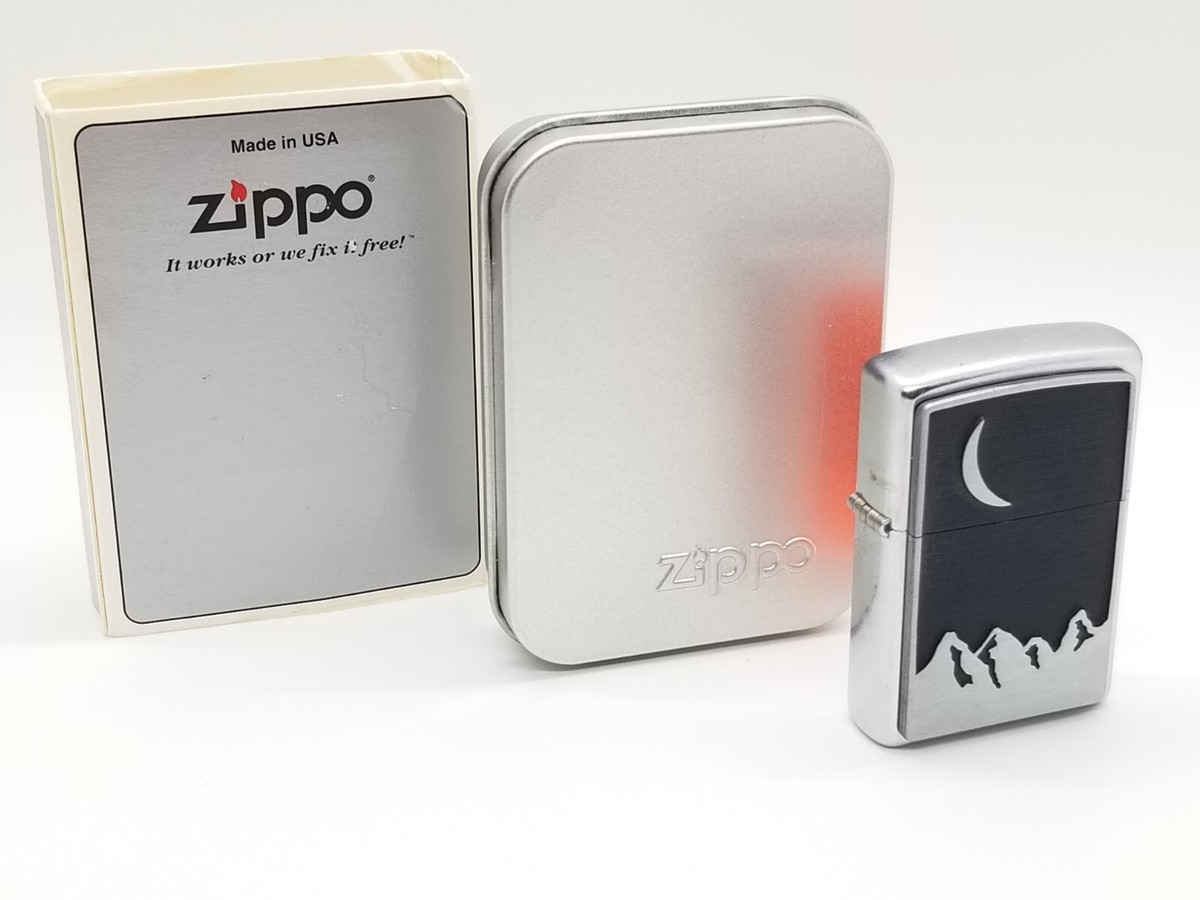 Zippo Lighter Marlboro 2000 Crescent Moon Over Mountains In Box I