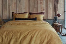 VTWonen Set Copripiumino in Raso di Cotone Linee Sfocate (Giallo) - King