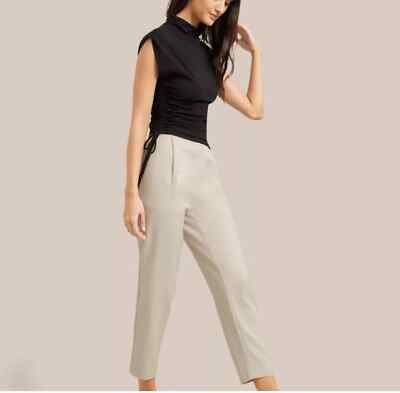 Modern Citizen Women's Natural Jackson Pleated Ankle Trouser Sz Medium $120
