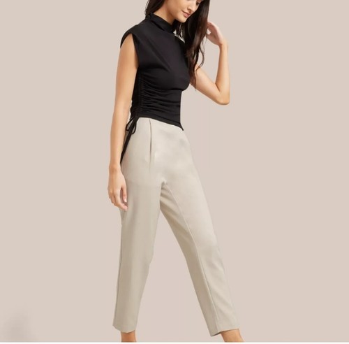 Modern Citizen Women's Natural Jackson Pleated Ankle Trouser Sz Medium $120