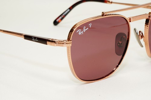 Ray-Ban Occhiali da Sole Frank II Titanio Polarizzato Oro Rosa RB 8258 3140/AF 51mm - Foto 4 di 12