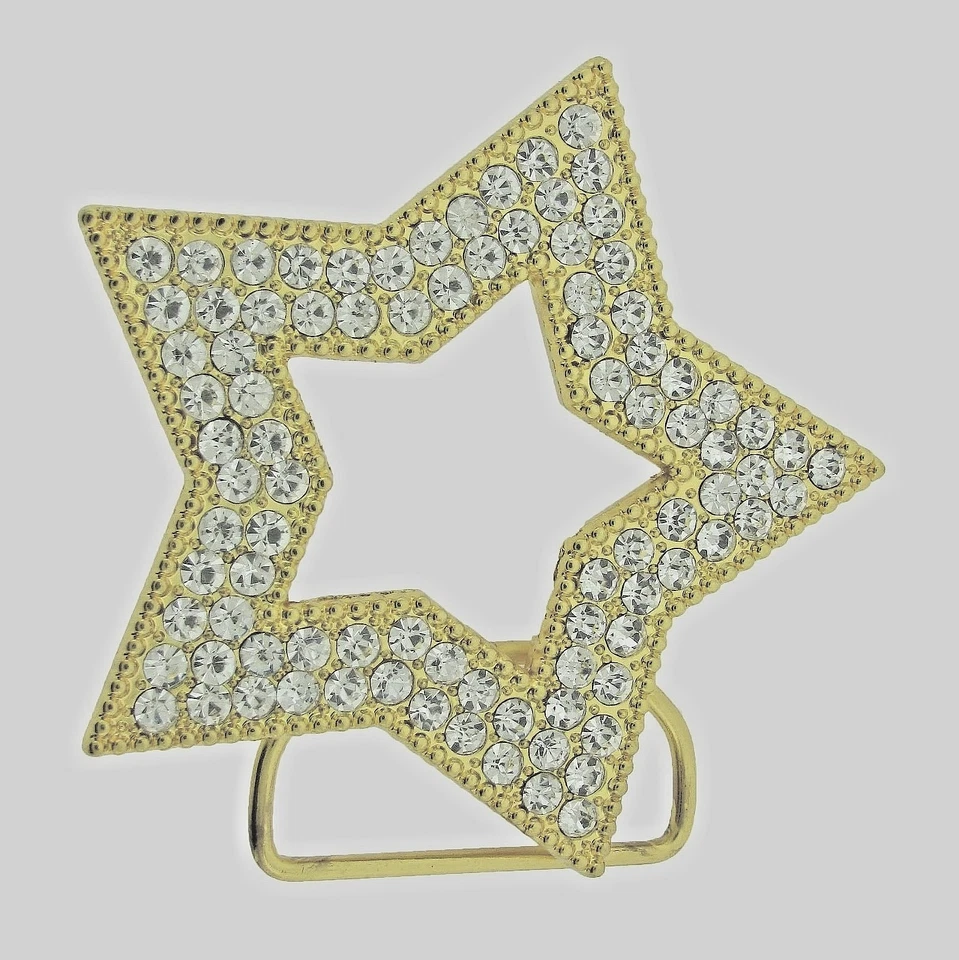 星形皮带扣金色金属水钻西部女牛仔女式男式 Rodeo Bling — 第 4/4 张图片