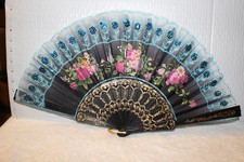 FAN  SMALL HAND TYPE FAN  WITH FLOWERS FLOWER SEQUINS C1