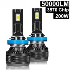H4 H7 Car LED Headlight 6000K 200W 50000LM LED Lamp Turbo Fog Light Bulb 12V