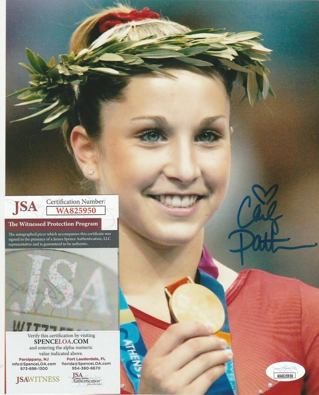 CARLY PATTERSON SIGNED 8X10 GYMNAST 2004 GOLD USA OLYMPICS ATHENS GREECE JSA COA