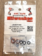 Just clips 3pc 3/8" Socket Retaining clip & O-ring for Milwaukee impact wrenches