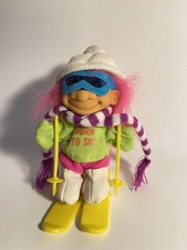 vintage BORN TO SKI /SKIER - 5" Russ Troll Doll - original and complete rare