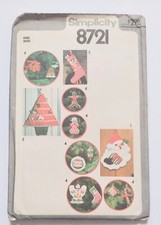 Simplicity 8721 Craft Christmas Advent Stocking Uncut 1978