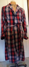 Vintage 60s Tartan Plaid Robe Cotton State O Maine 20 Chest 48