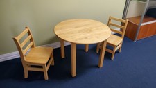 lifetime kids table with 4 blue chairs