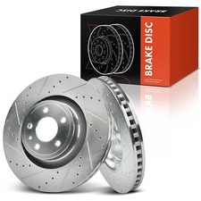 2x Front LH & RH Drilled Brake Rotors for Ford Mustang 2015 2016 2017 2018-2020