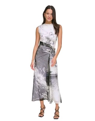 DKNY Women's Sleeveless Cowlneck Side-Ruched Dress SIZE 4