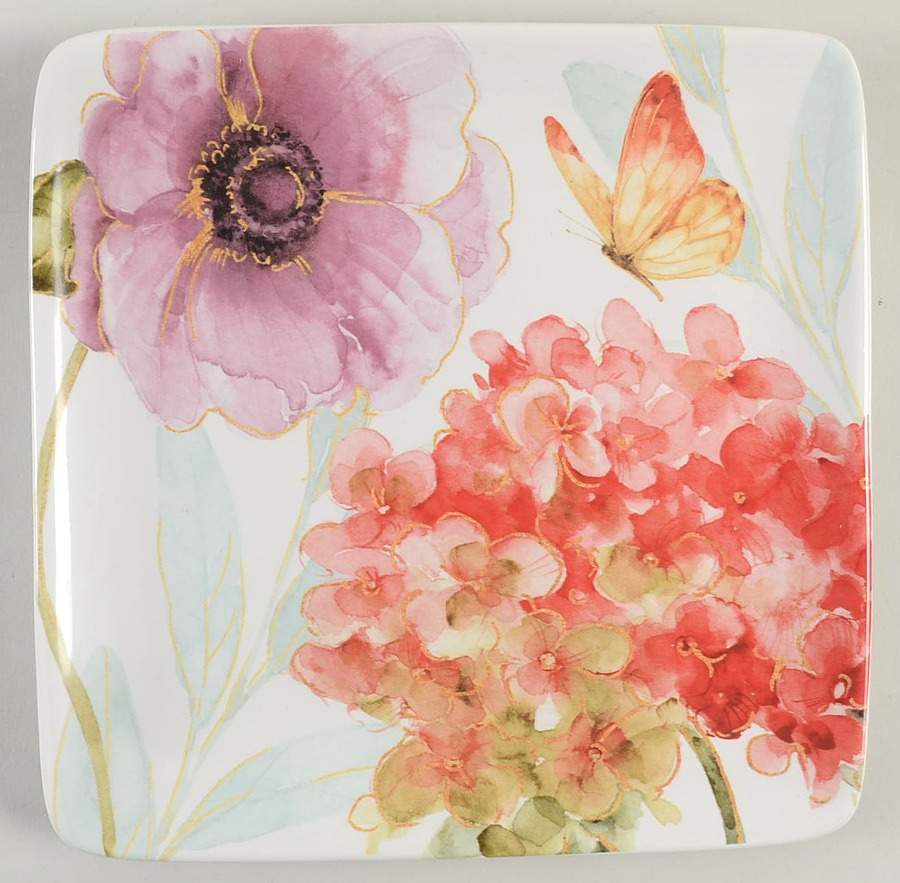 Certified International Rainbow Seeds Square Salad Dessert Plate 10958609