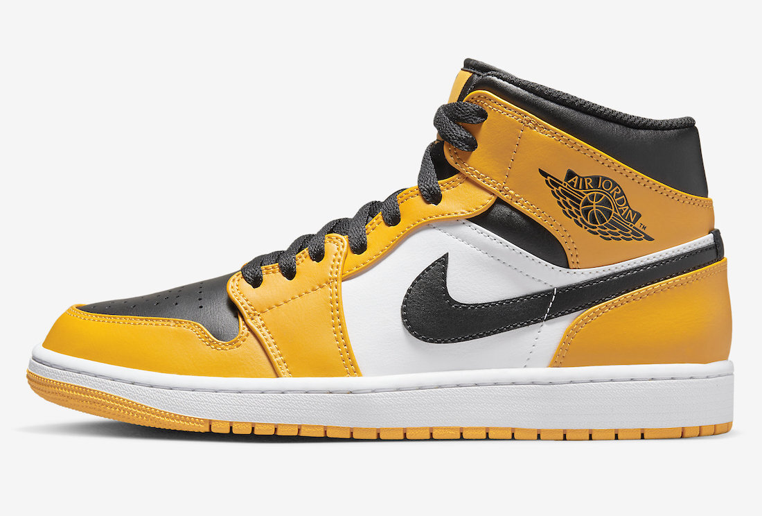 Nike Air Jordan 1 Mid Taxi Yellow Black White 554724-701 Mens New ...